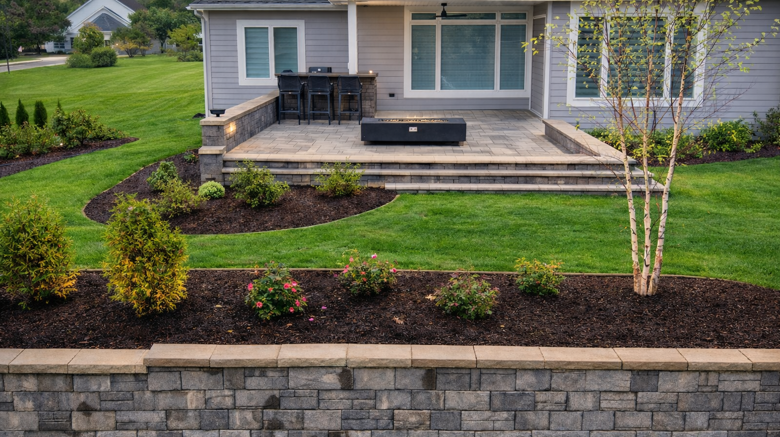 Wall firetable patio bar